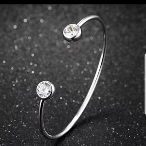 New Women's CZ Inlay Cuff Bracelet.